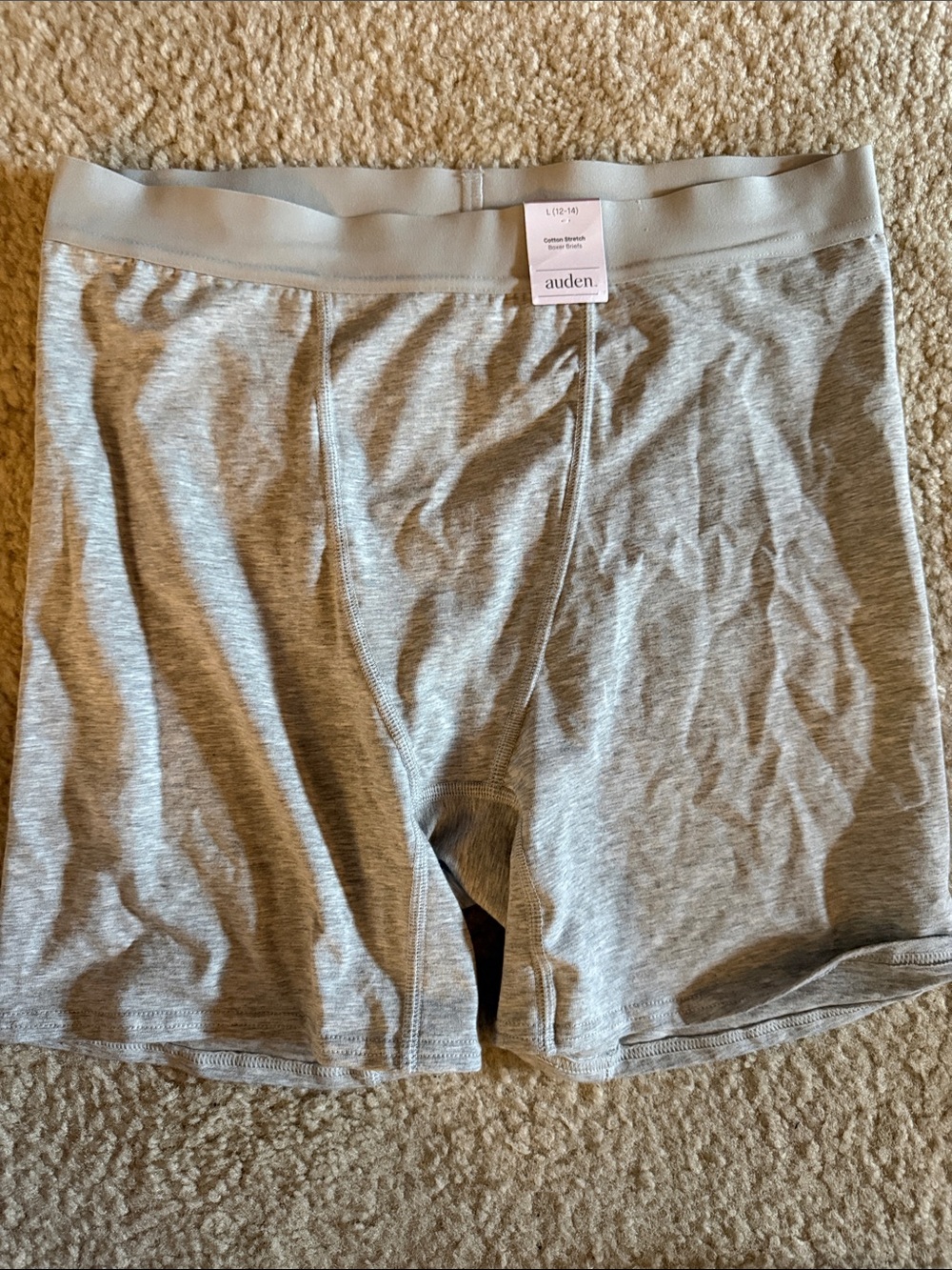 Auden Light Grey Men’s Cotton-Blend Boxer Briefs